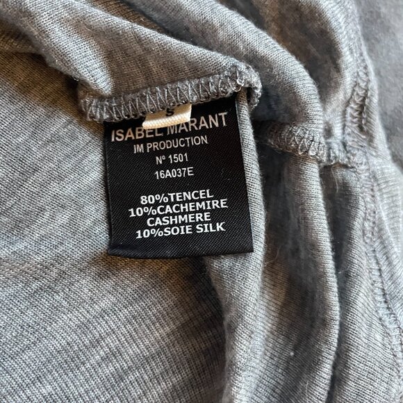 Isabel Marant sheer grey silk/cashmere T-shirt - Picture 9 of 10